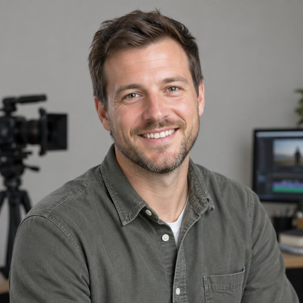 Smiling man with a beard looking at the camera